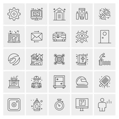 Evrensel yaratıcı simgeler kümesi, web ve mobil uygulamalar ve projeler için basit vektör illüstrasyonları 