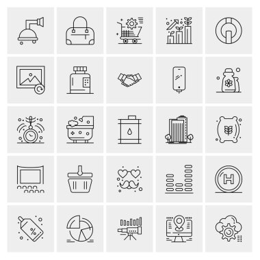 Evrensel yaratıcı simgeler kümesi, web ve mobil uygulamalar ve projeler için basit vektör illüstrasyonları 