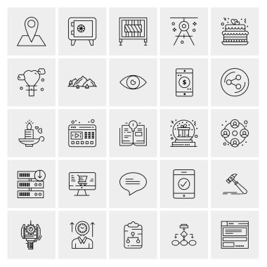 Evrensel yaratıcı simgeler kümesi, web ve mobil uygulamalar ve projeler için basit vektör illüstrasyonları 