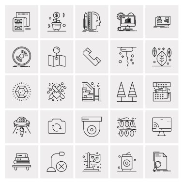 25 Evrensel İş Simgesi Vektörü Kümesi