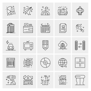 Evrensel yaratıcı simgeler kümesi, web ve mobil uygulamalar ve projeler için basit vektör illüstrasyonları 