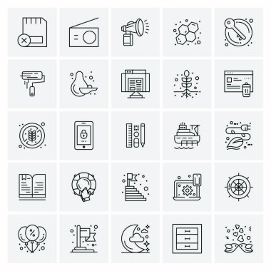 Evrensel yaratıcı simgeler kümesi, web ve mobil uygulamalar ve projeler için basit vektör illüstrasyonları 