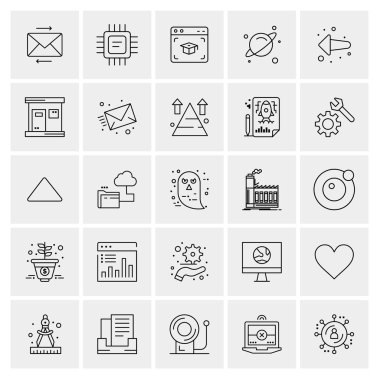 25 Evrensel İş Simgesi Vektörü Kümesi