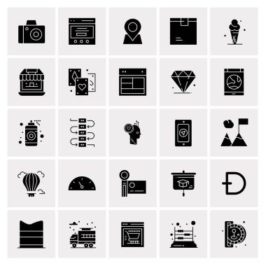 Evrensel yaratıcı simgeler kümesi, web ve mobil uygulamalar ve projeler için basit vektör illüstrasyonları 