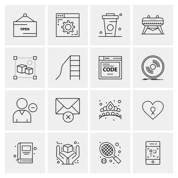 Conjunto de 16 iconos universales Vector de negocios — Vector de stock