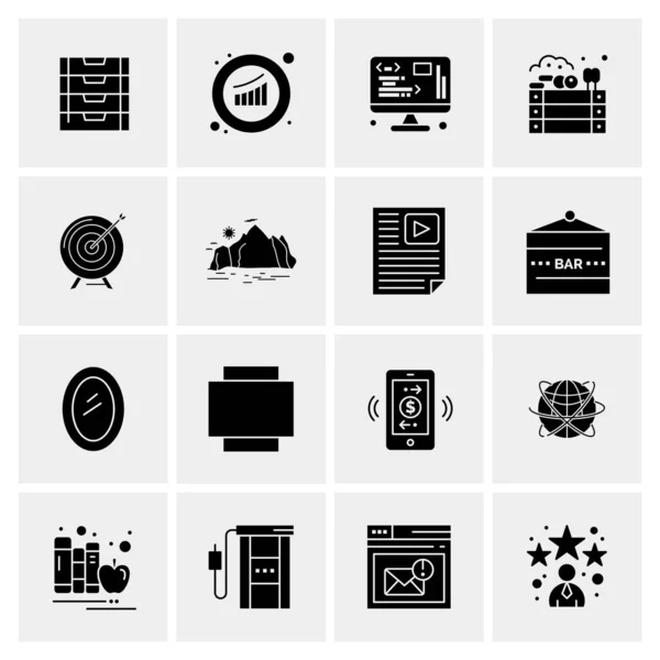 Conjunto de 16 iconos universales Vector de negocios — Archivo Imágenes Vectoriales