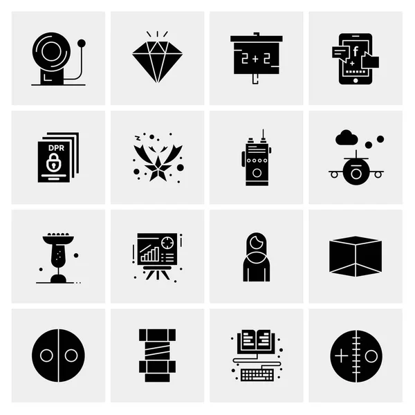 Conjunto de 16 iconos universales Vector de negocios — Vector de stock