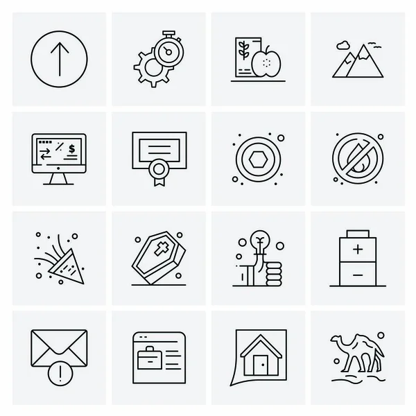 Conjunto de 16 iconos universales Vector de negocios — Vector de stock