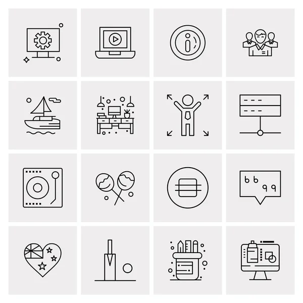 Conjunto de 16 iconos universales Vector de negocios — Vector de stock