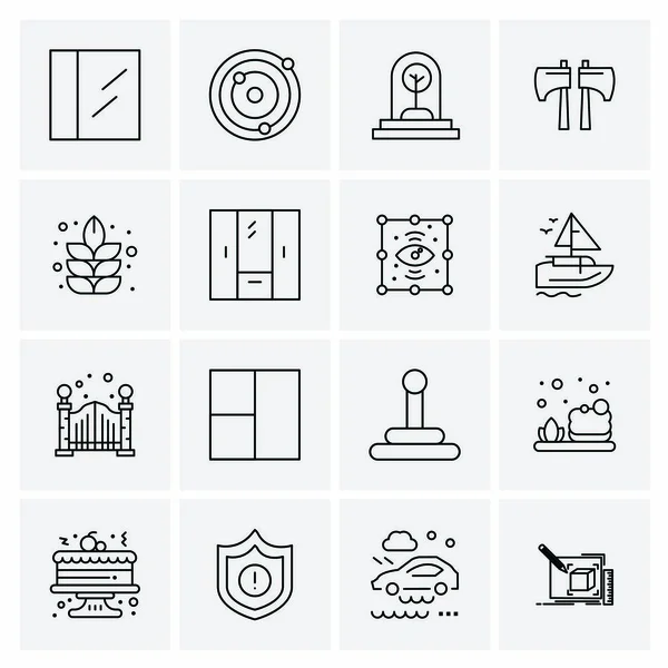 Conjunto de 16 iconos universales Vector de negocios — Vector de stock