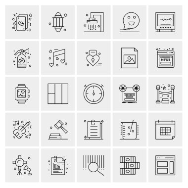 25 Evrensel İş Simgesi Vektörü Kümesi