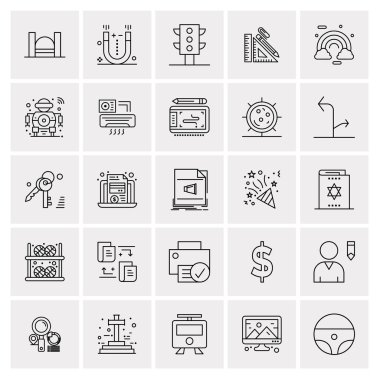 Evrensel yaratıcı simgeler kümesi, web ve mobil uygulamalar ve projeler için basit vektör illüstrasyonları 