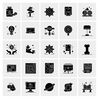 Evrensel yaratıcı simgeler kümesi, web ve mobil uygulamalar ve projeler için basit vektör illüstrasyonları 