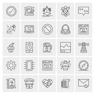 25 Evrensel İş Simgesi Vektörü Kümesi