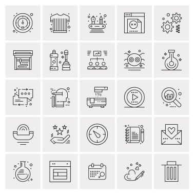 Evrensel yaratıcı simgeler kümesi, web ve mobil uygulamalar ve projeler için basit vektör illüstrasyonları 