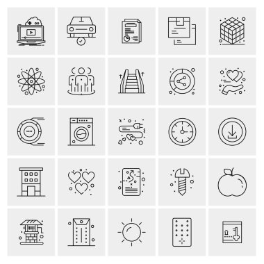 Evrensel yaratıcı simgeler kümesi, web ve mobil uygulamalar ve projeler için basit vektör illüstrasyonları 