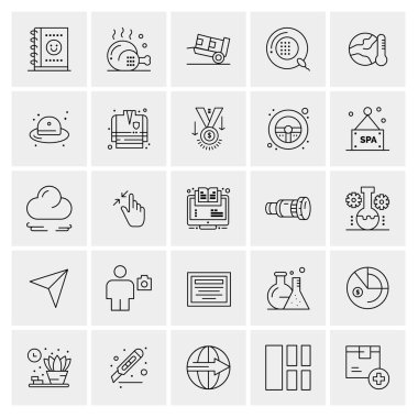 Evrensel yaratıcı simgeler kümesi, web ve mobil uygulamalar ve projeler için basit vektör illüstrasyonları 