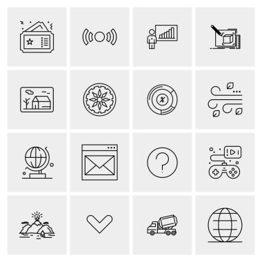 16 Evrensel Simge İş Vektörü