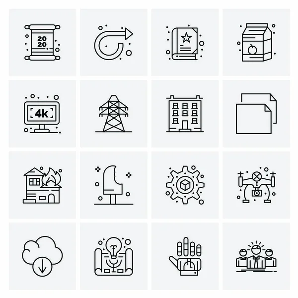 Set of 16 Universal Icons Business Vector — 스톡 벡터