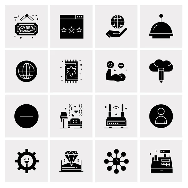 Conjunto de 16 iconos universales Vector de negocios — Vector de stock