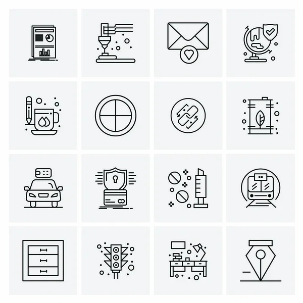 Conjunto de 16 iconos universales Vector de negocios — Archivo Imágenes Vectoriales