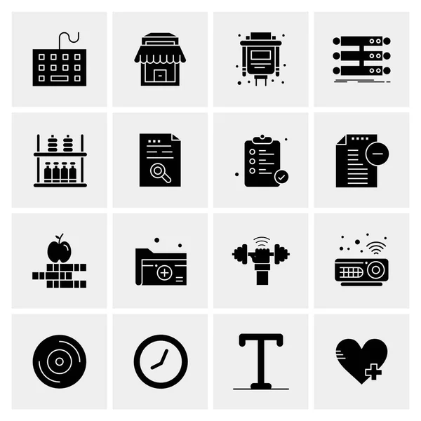 Conjunto de 16 iconos universales Vector de negocios — Vector de stock