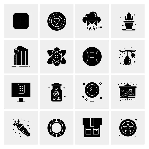 Set of 16 Universal Icons Business Vector — 스톡 벡터