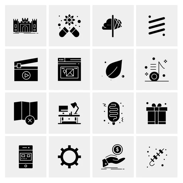 Set of 16 Universal Icons Business Vector — 스톡 벡터