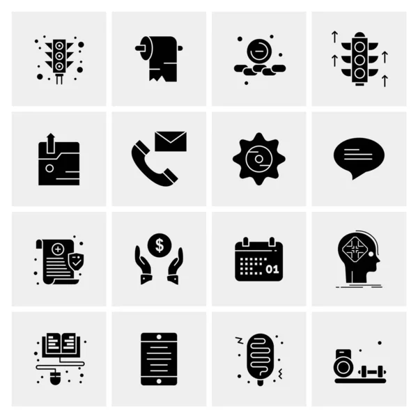 Set of 16 Universal Icons Business Vector — 스톡 벡터