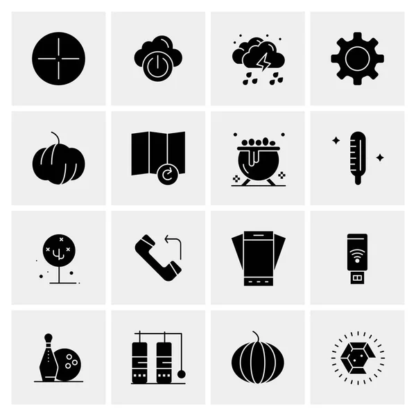 Ensemble de 16 Icônes Universelles Business Vector — Image vectorielle