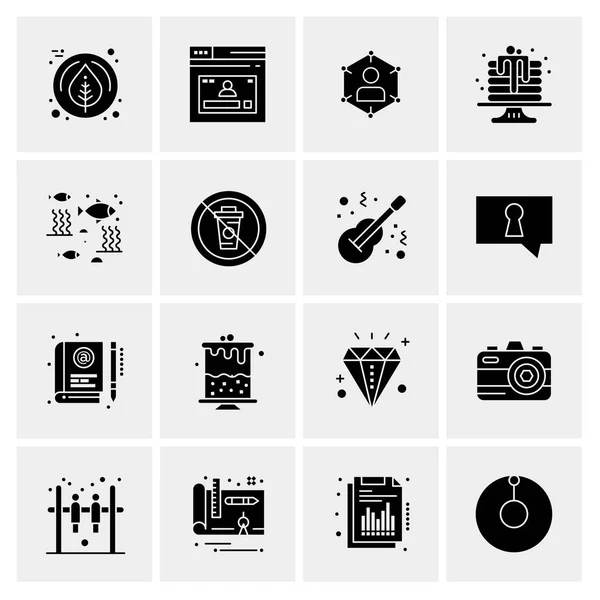 Conjunto de 16 iconos universales Vector de negocios — Vector de stock