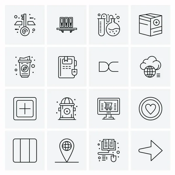 Conjunto de 16 iconos universales Vector de negocios — Archivo Imágenes Vectoriales