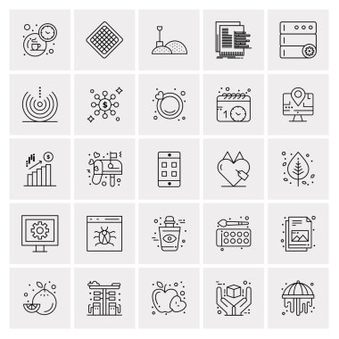 Evrensel yaratıcı simgeler kümesi, web ve mobil uygulamalar ve projeler için basit vektör illüstrasyonları 