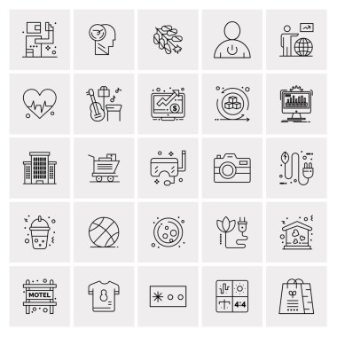 Evrensel yaratıcı simgeler kümesi, web ve mobil uygulamalar ve projeler için basit vektör illüstrasyonları 