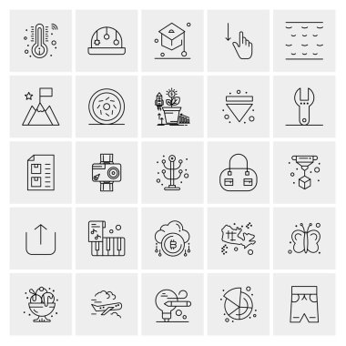 Evrensel yaratıcı simgeler kümesi, web ve mobil uygulamalar ve projeler için basit vektör illüstrasyonları 