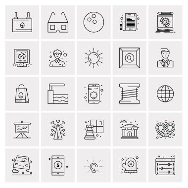 Evrensel yaratıcı simgeler kümesi, web ve mobil uygulamalar ve projeler için basit vektör illüstrasyonları 