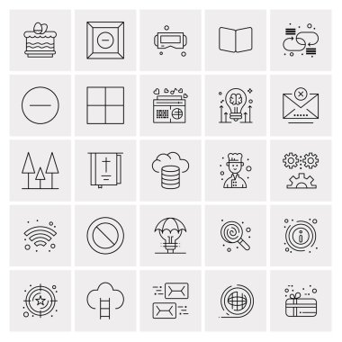 Evrensel yaratıcı simgeler kümesi, web ve mobil uygulamalar ve projeler için basit vektör illüstrasyonları 