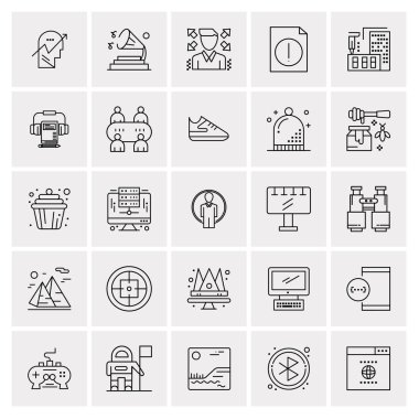 Evrensel yaratıcı simgeler kümesi, web ve mobil uygulamalar ve projeler için basit vektör illüstrasyonları 