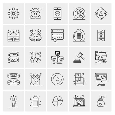 Evrensel yaratıcı simgeler kümesi, web ve mobil uygulamalar ve projeler için basit vektör illüstrasyonları 