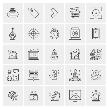 Evrensel yaratıcı simgeler kümesi, web ve mobil uygulamalar ve projeler için basit vektör illüstrasyonları 