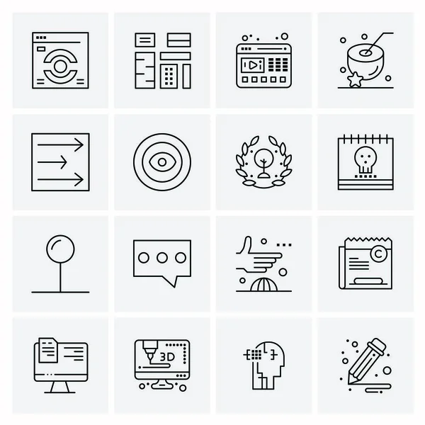 Conjunto de 16 iconos universales Vector de negocios — Vector de stock