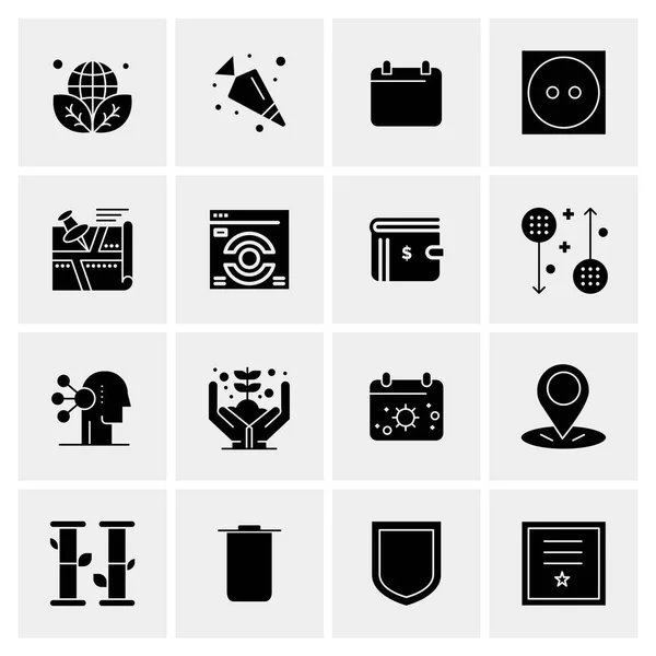 Conjunto de 16 iconos universales Vector de negocios — Vector de stock