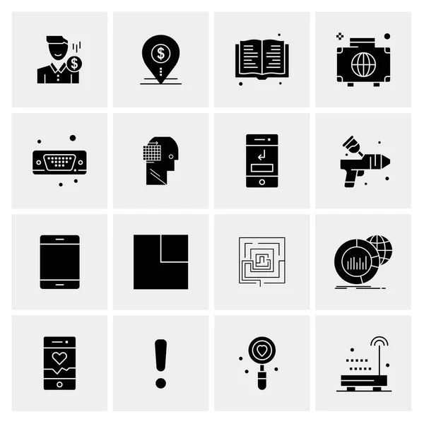 Set of 16 Universal Icons Business Vector — Stock Vector