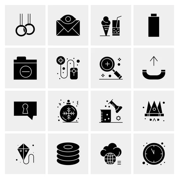 Set of 16 Universal Icons Business Vector — 스톡 벡터