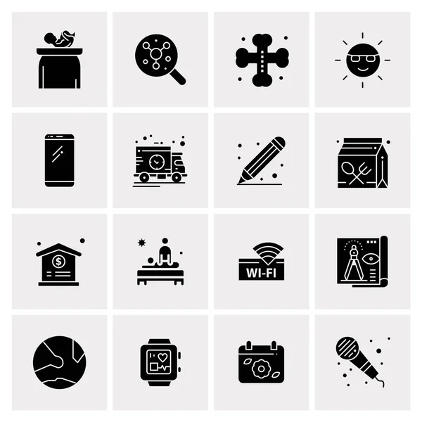 Conjunto de 16 iconos universales Vector de negocios — Vector de stock