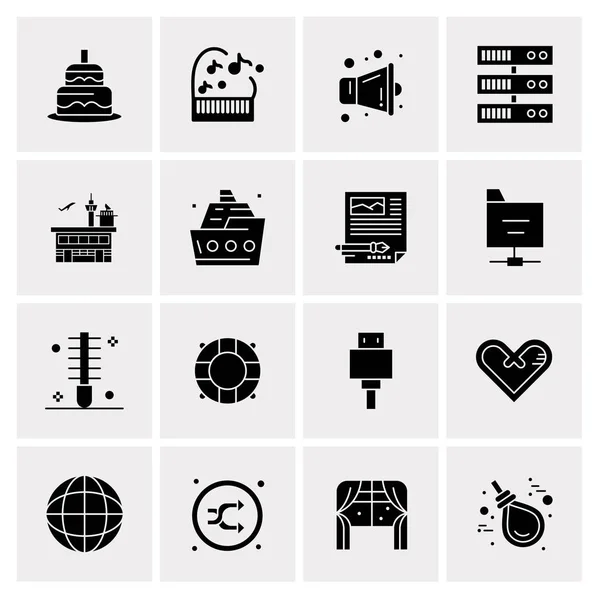 Conjunto de 16 iconos universales Vector de negocios — Vector de stock