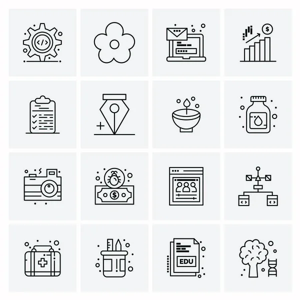 Conjunto de 16 iconos universales Vector de negocios — Archivo Imágenes Vectoriales