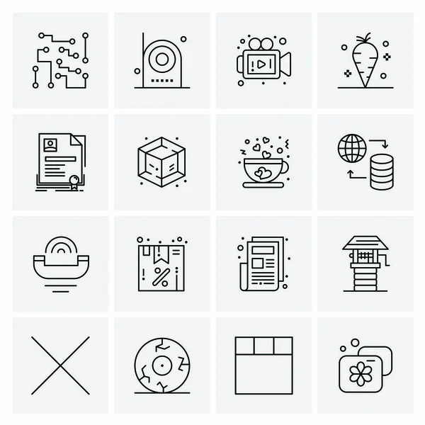 Conjunto de 16 iconos universales Vector de negocios — Archivo Imágenes Vectoriales