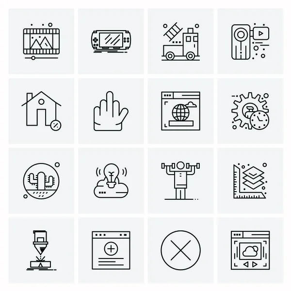 Conjunto de 16 iconos universales Vector de negocios — Archivo Imágenes Vectoriales