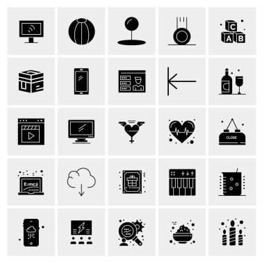 Evrensel yaratıcı simgeler kümesi, web ve mobil uygulamalar ve projeler için basit vektör illüstrasyonları 